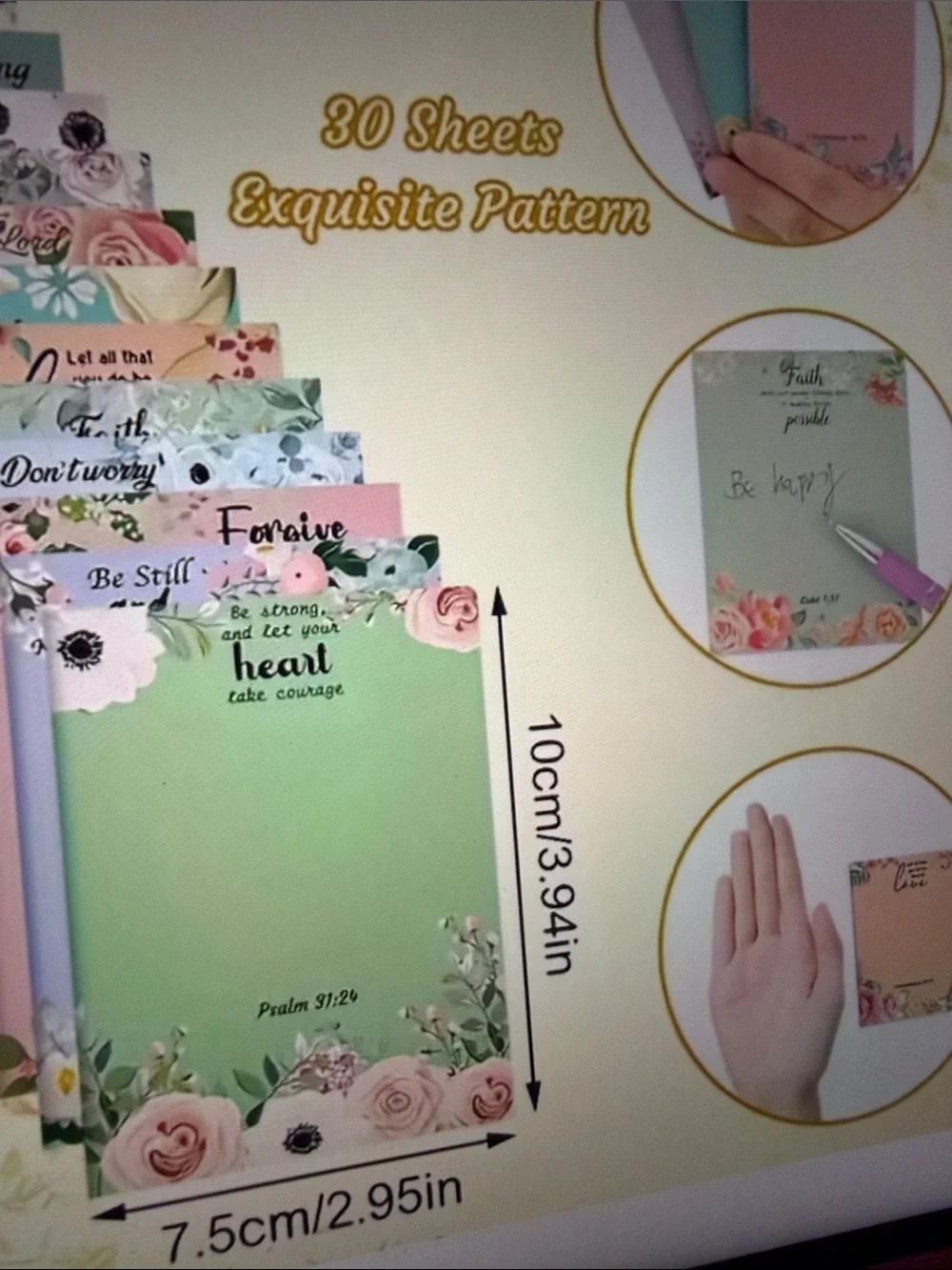 ❣️5/$25❣️4- adhesive assorted bible verses, note pads.  🆕